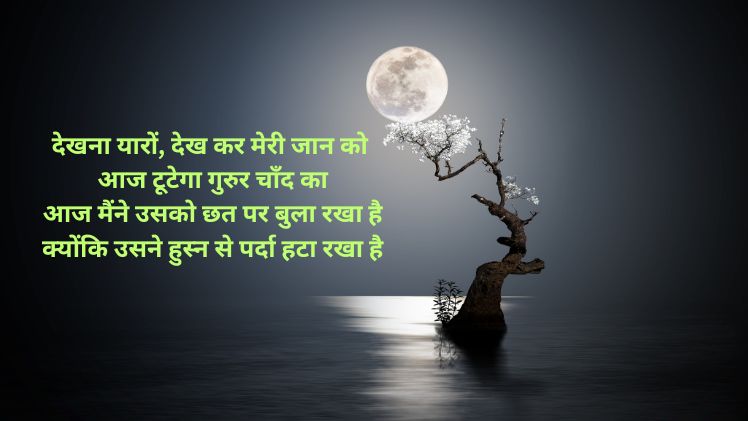 shayari on chand photo