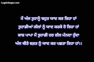 faher death status in punjabi two lines